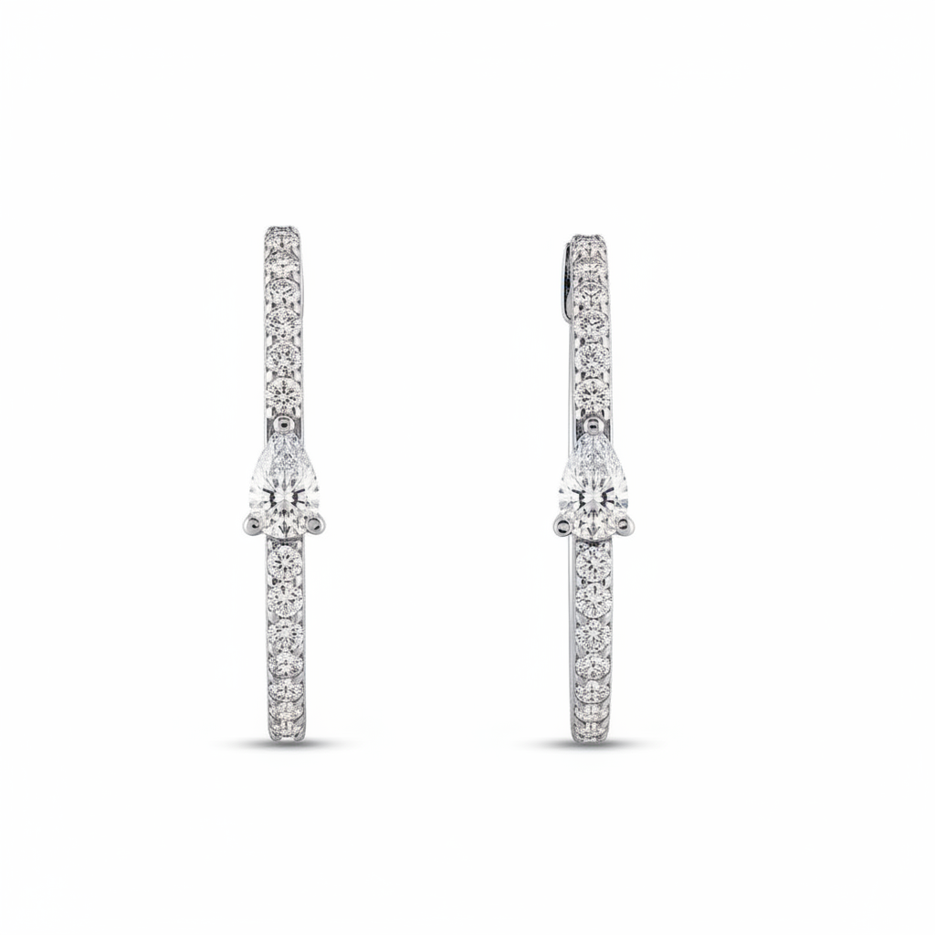 0.72 ct Diamond Hoop Earrings - Studio