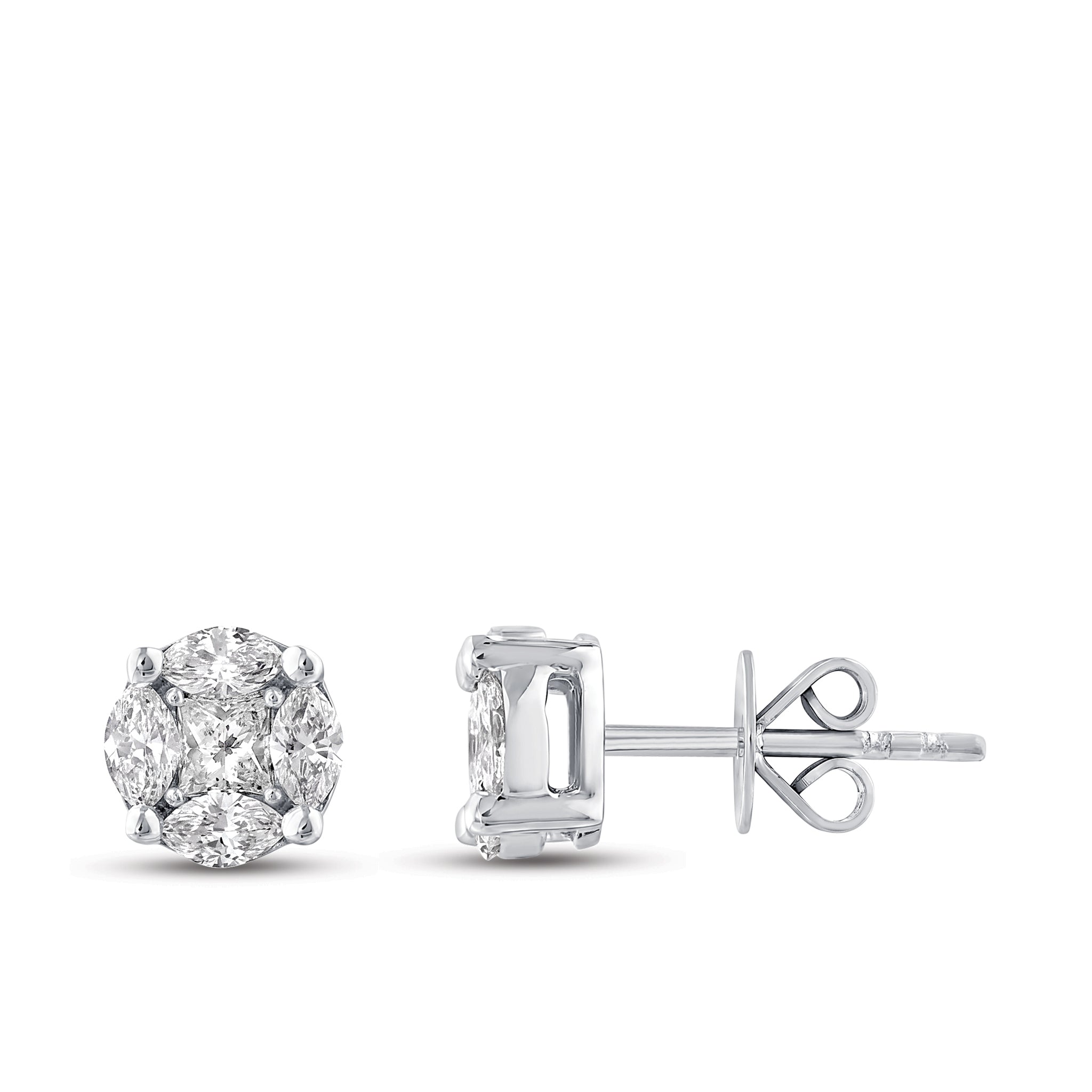 Diamond Design Stud Earrings