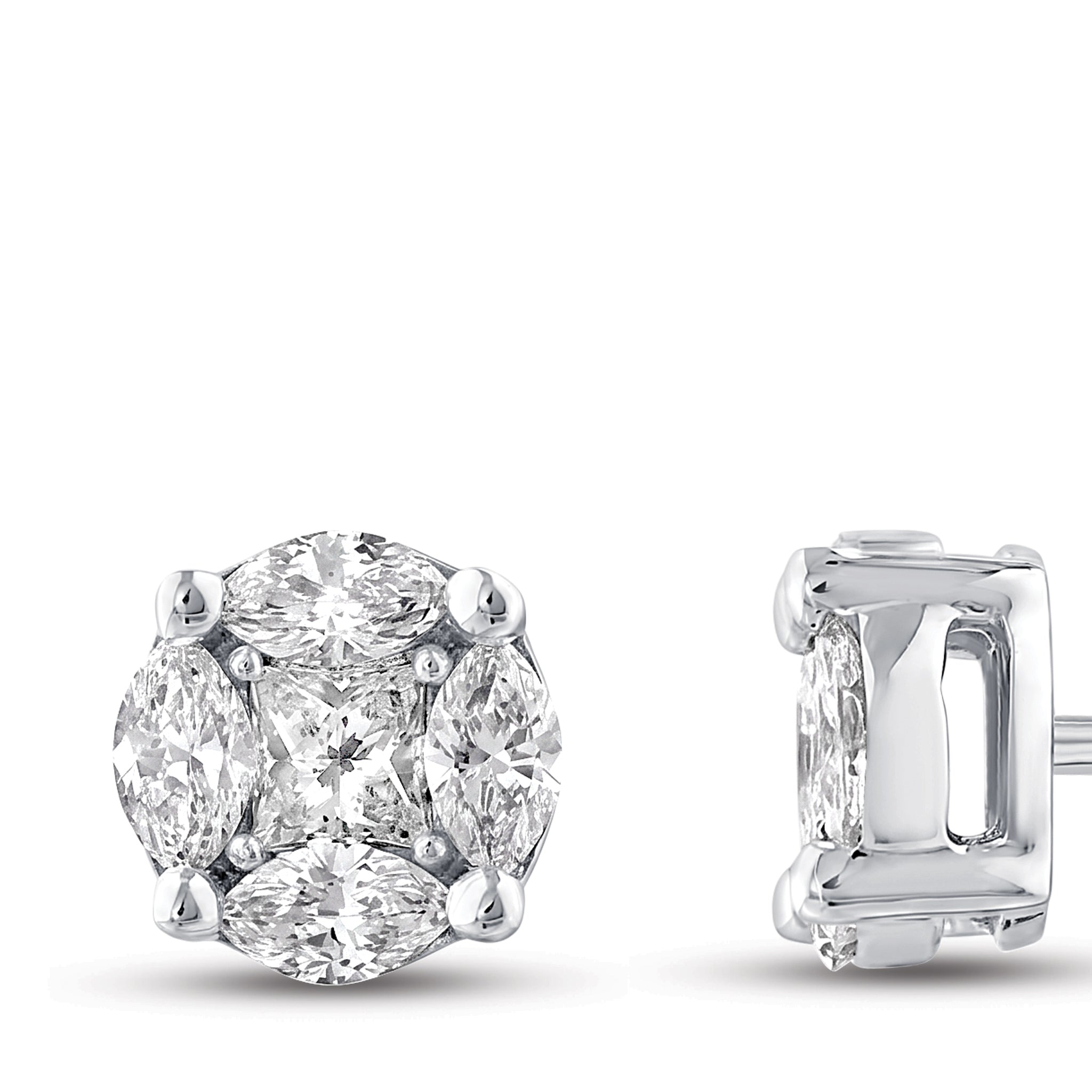 Diamond Design Stud Earrings