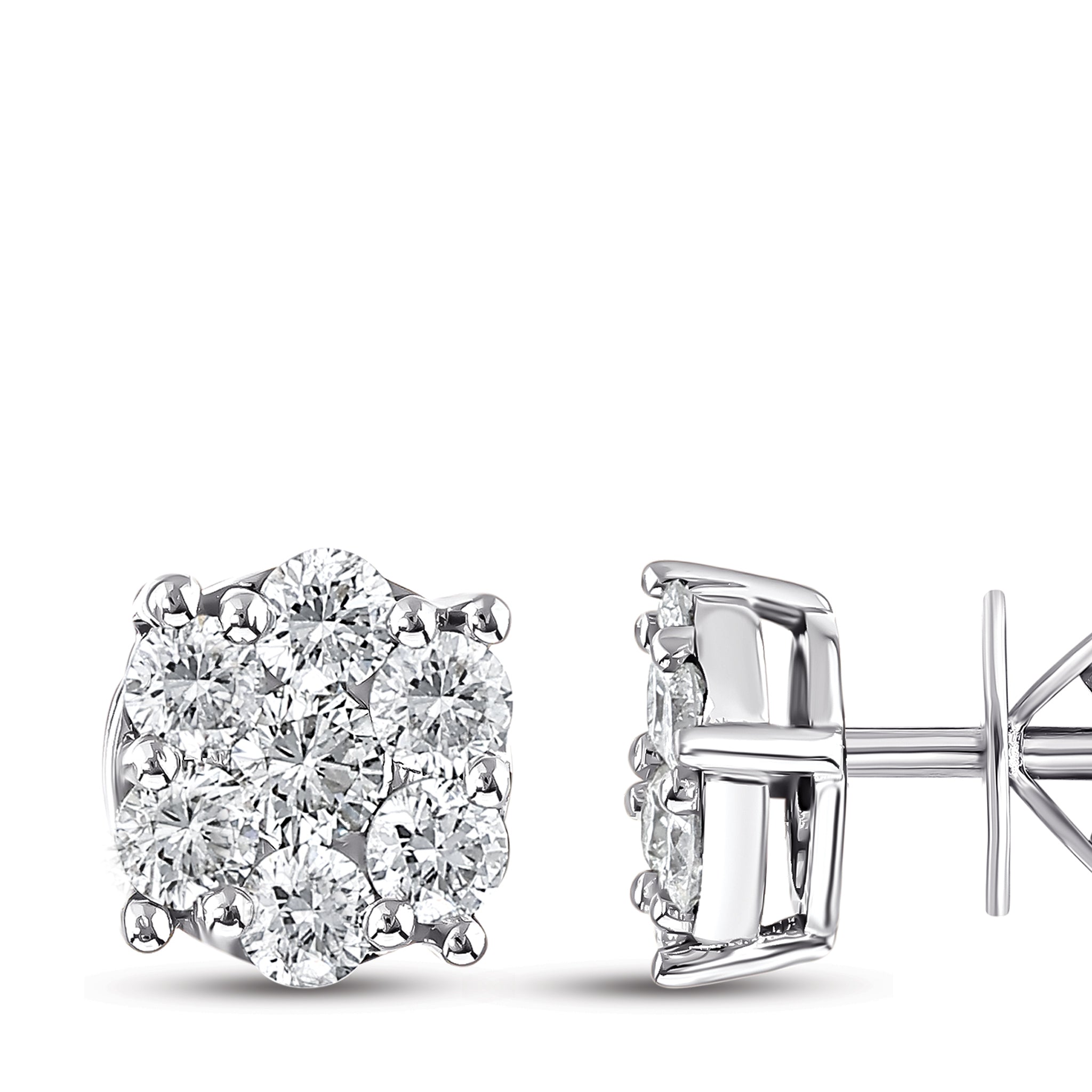 Diamond Design Stud Earrings