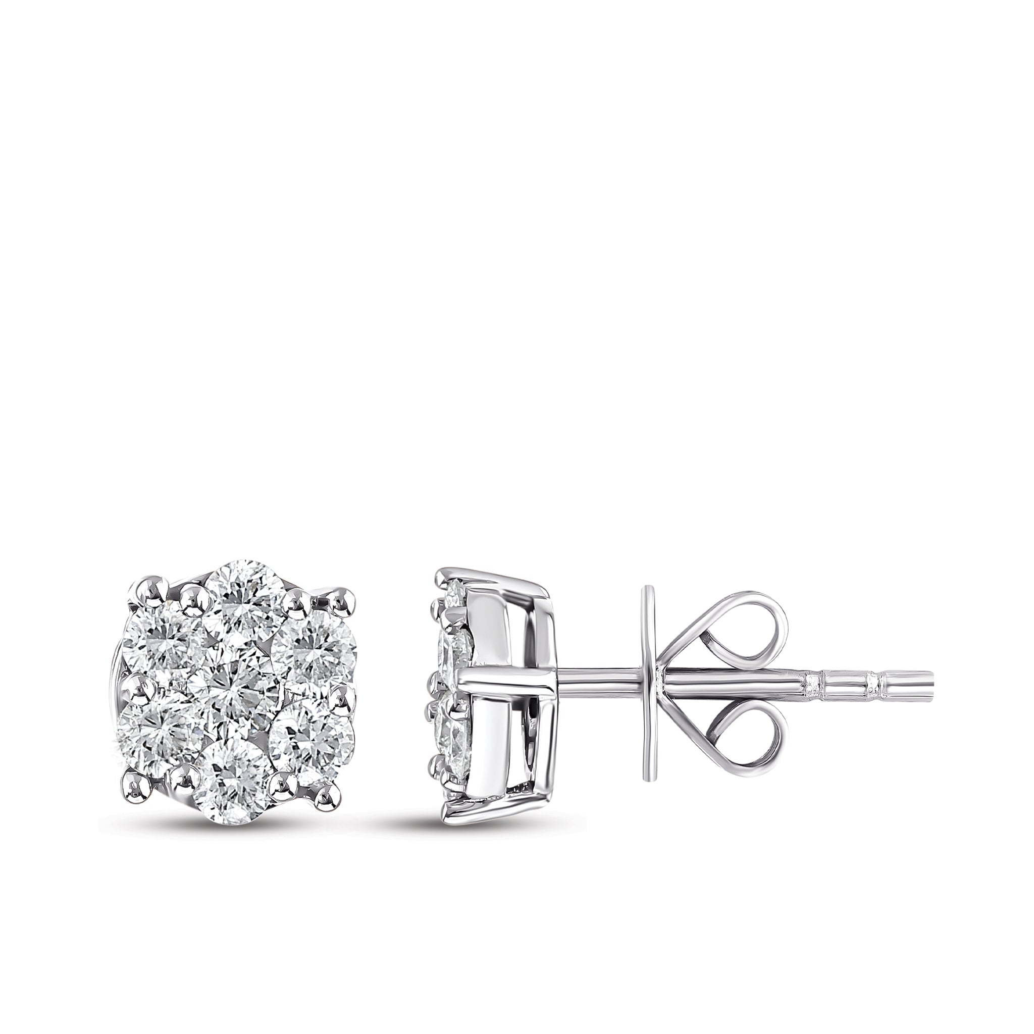 Diamond Design Stud Earrings