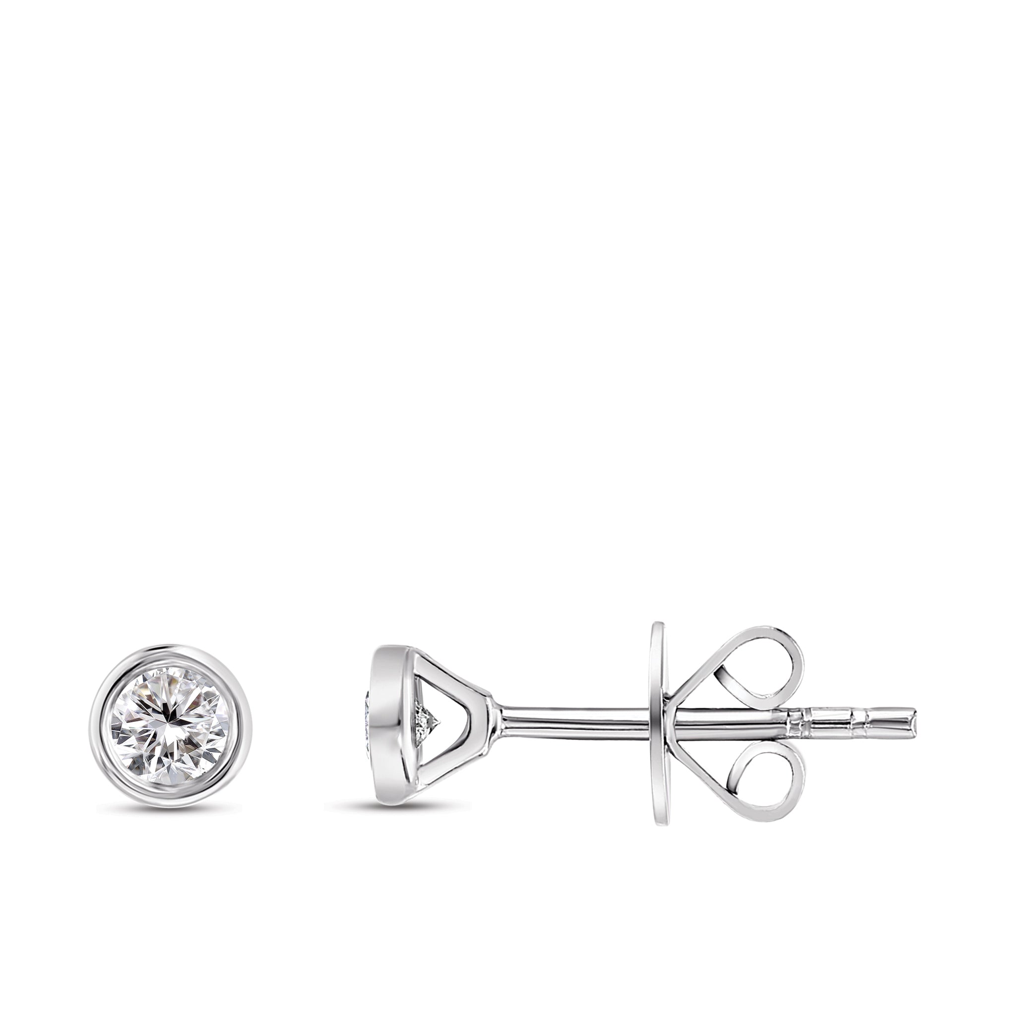 Solitaire Diamond Stud Earrings