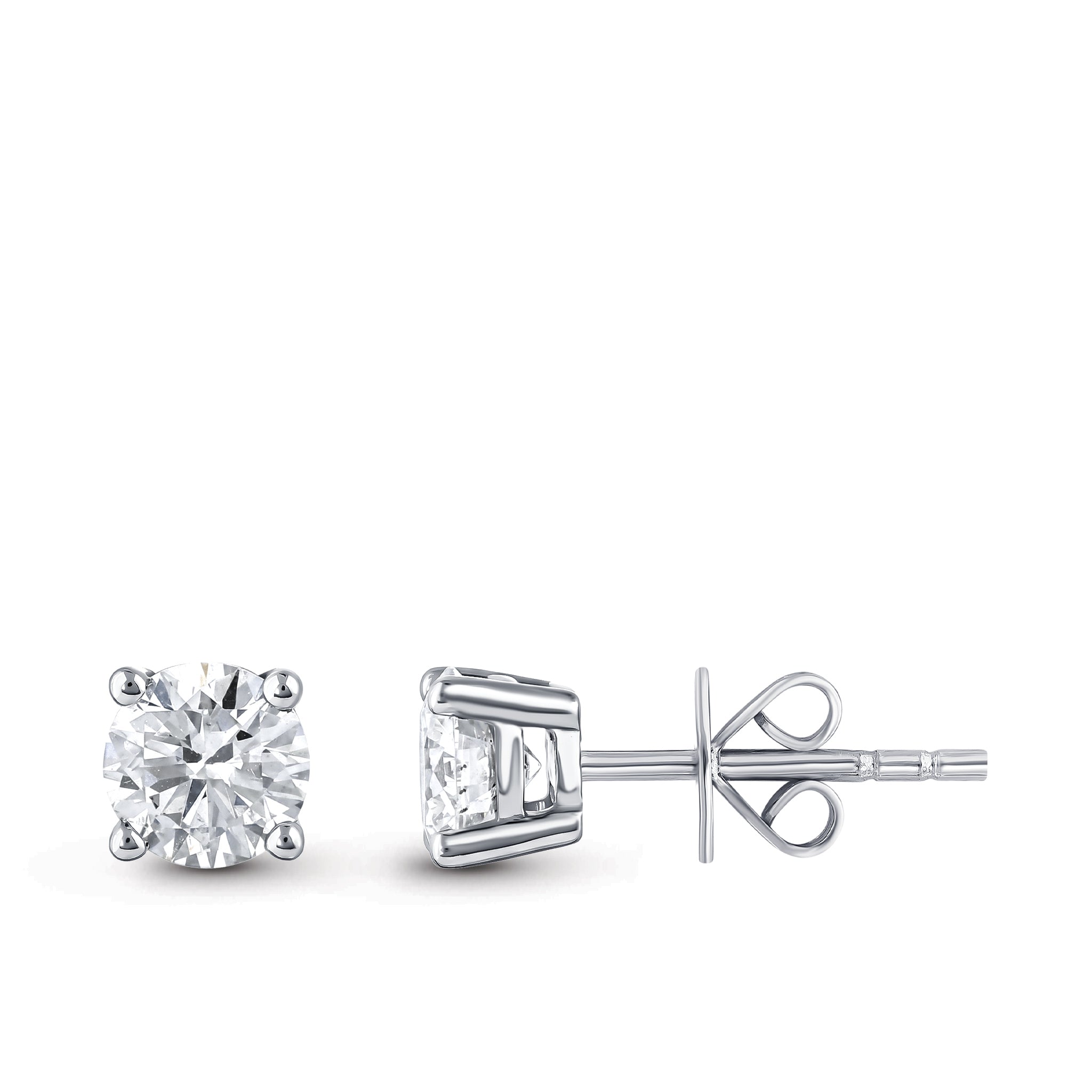 Diamond Solitaire Stud Earrings