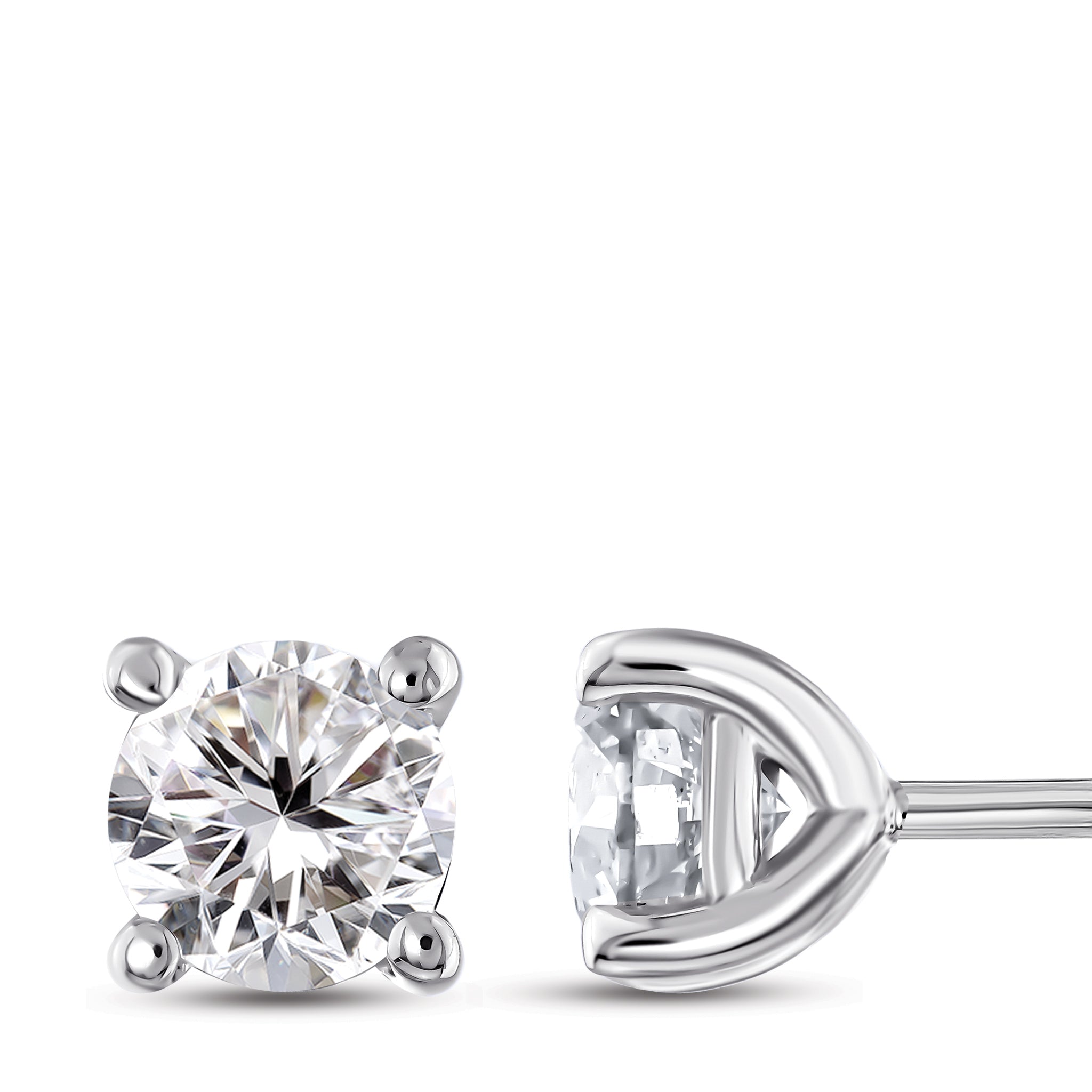 Diamond Solitaire Stud Earrings