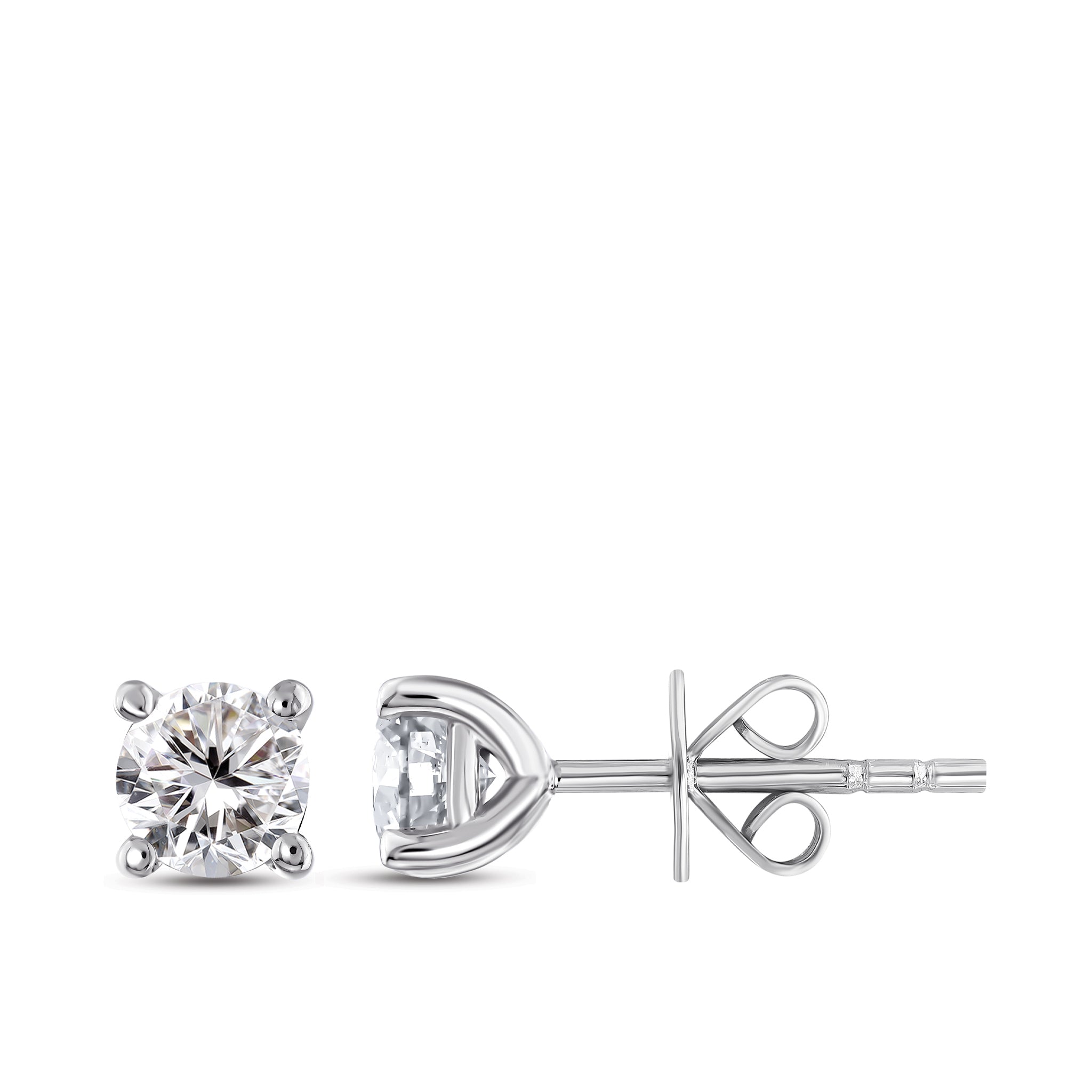 Diamond Solitaire Stud Earrings