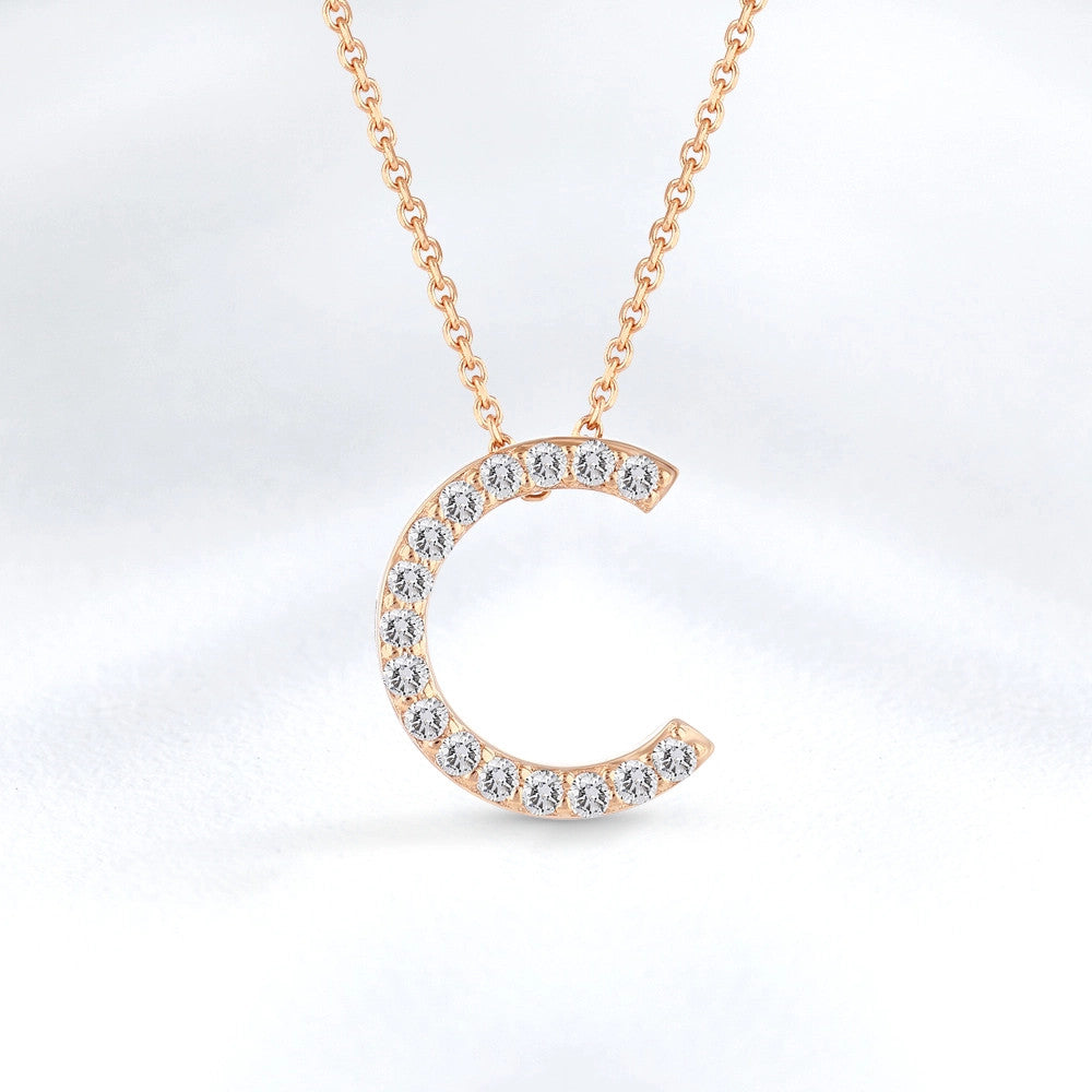 Diamond Initial Necklace C