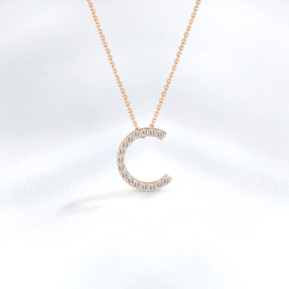 Diamond Initial Necklace C