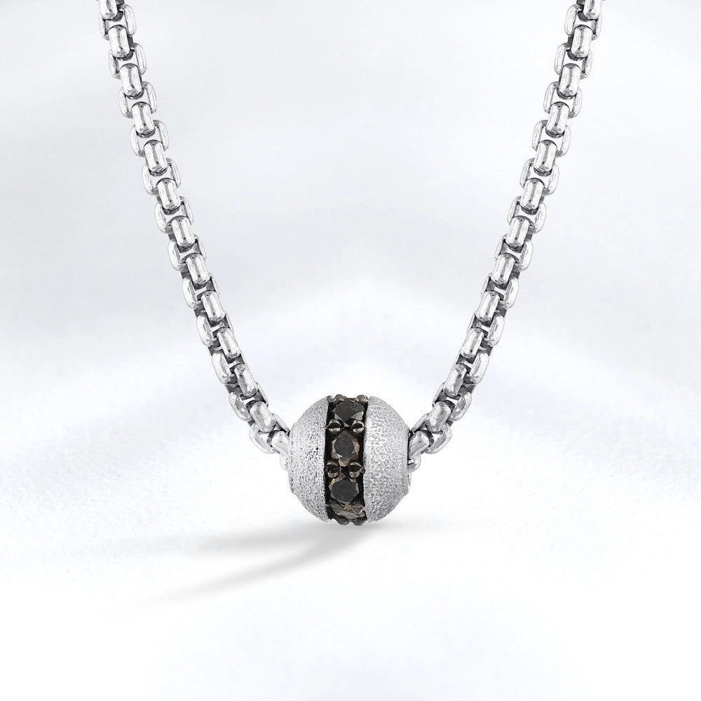 Men Silver Diamond Necklace