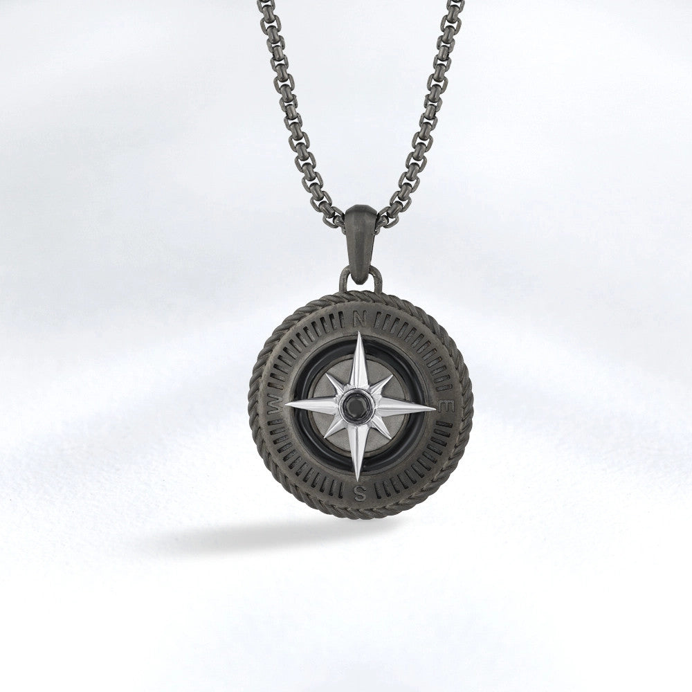 Men Silver Diamond Necklace
