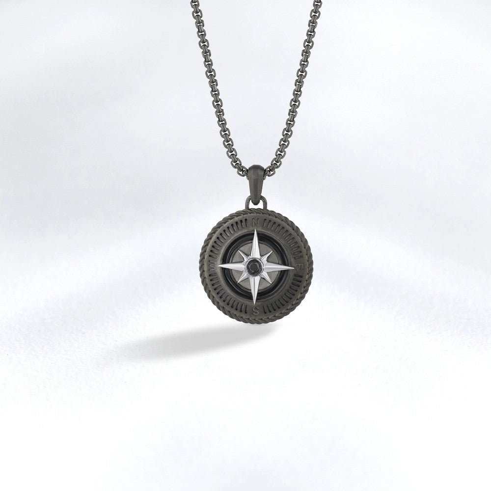 Men Silver Diamond Necklace
