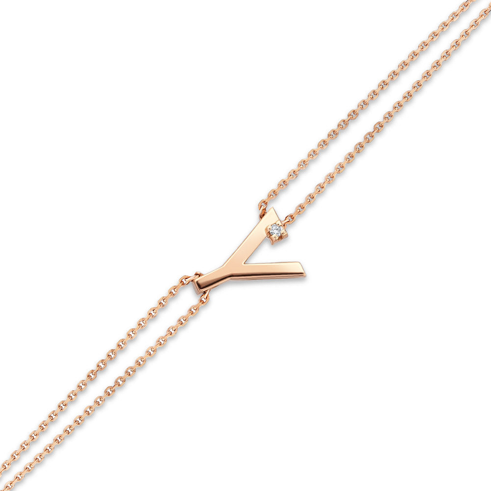 Diamond Initial Bracelet Y