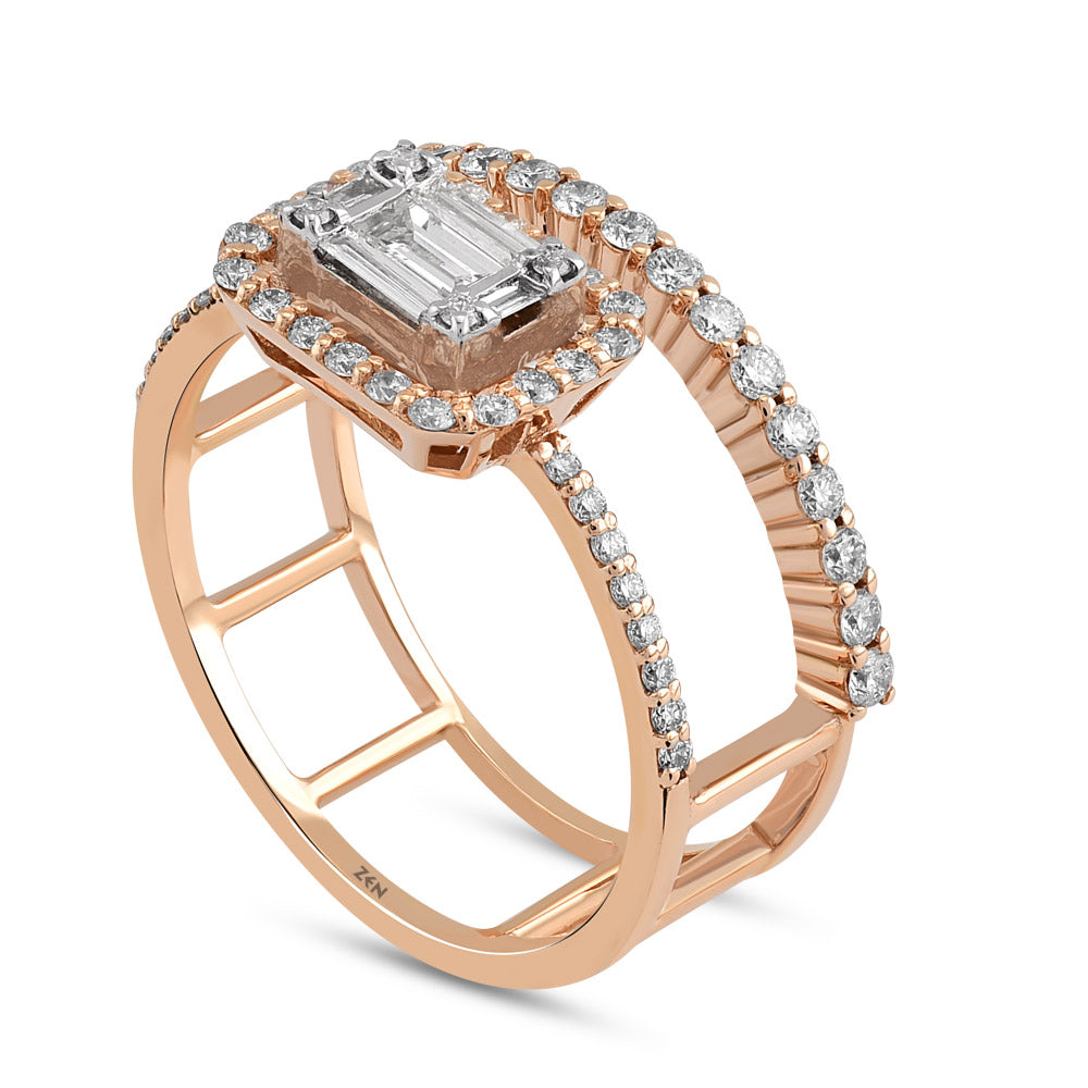 Duet Baguette Diamond Ring