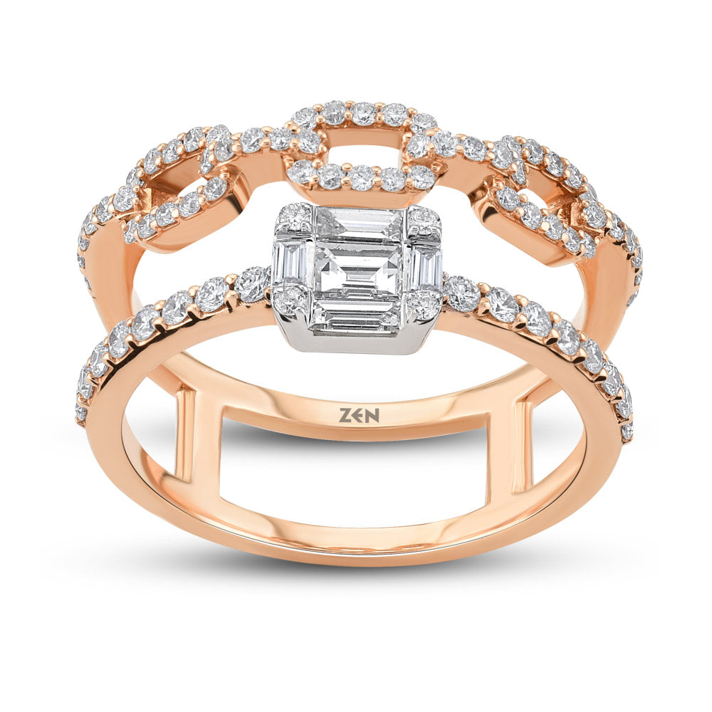 Duet Baguette Diamond Ring