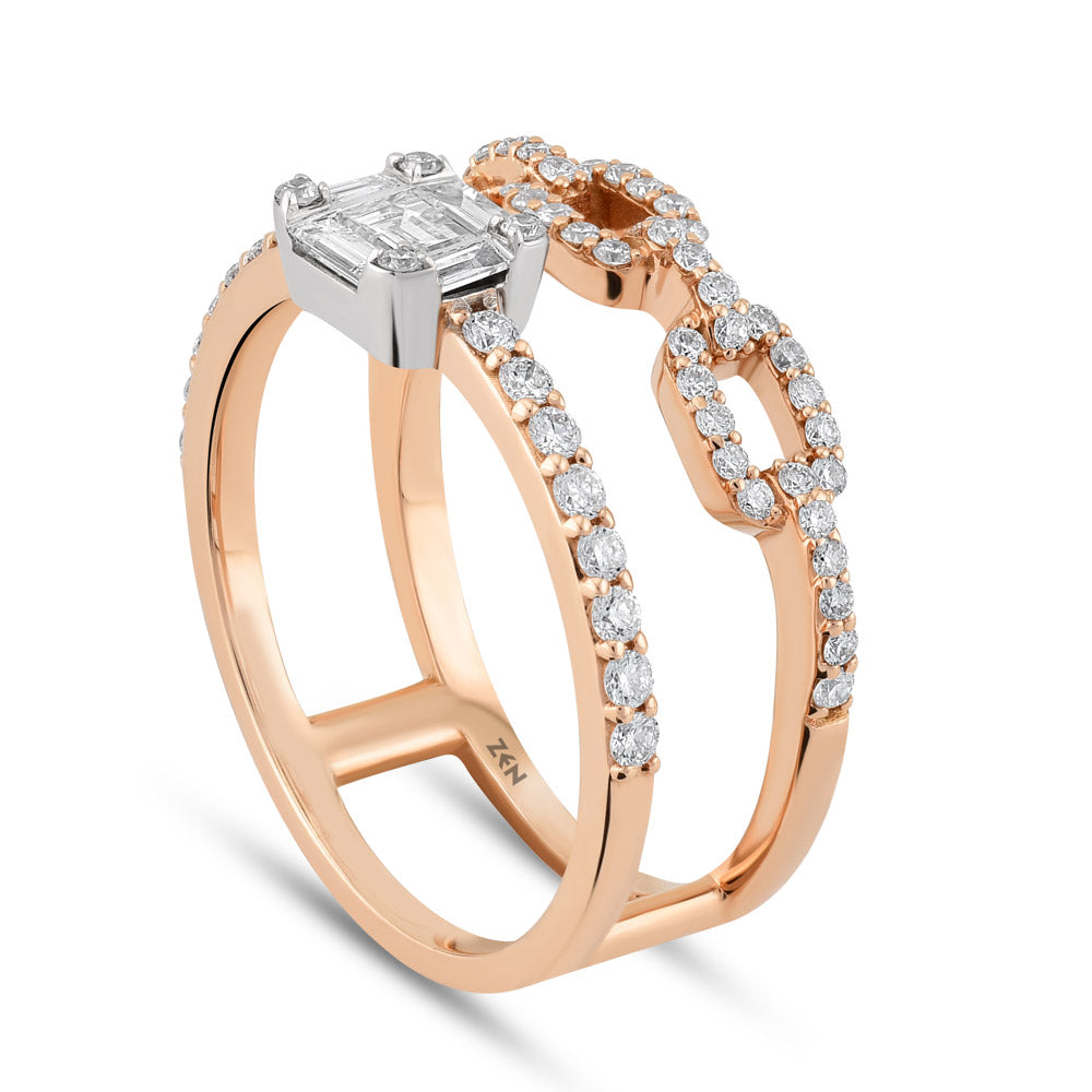 Duet Baguette Diamond Ring
