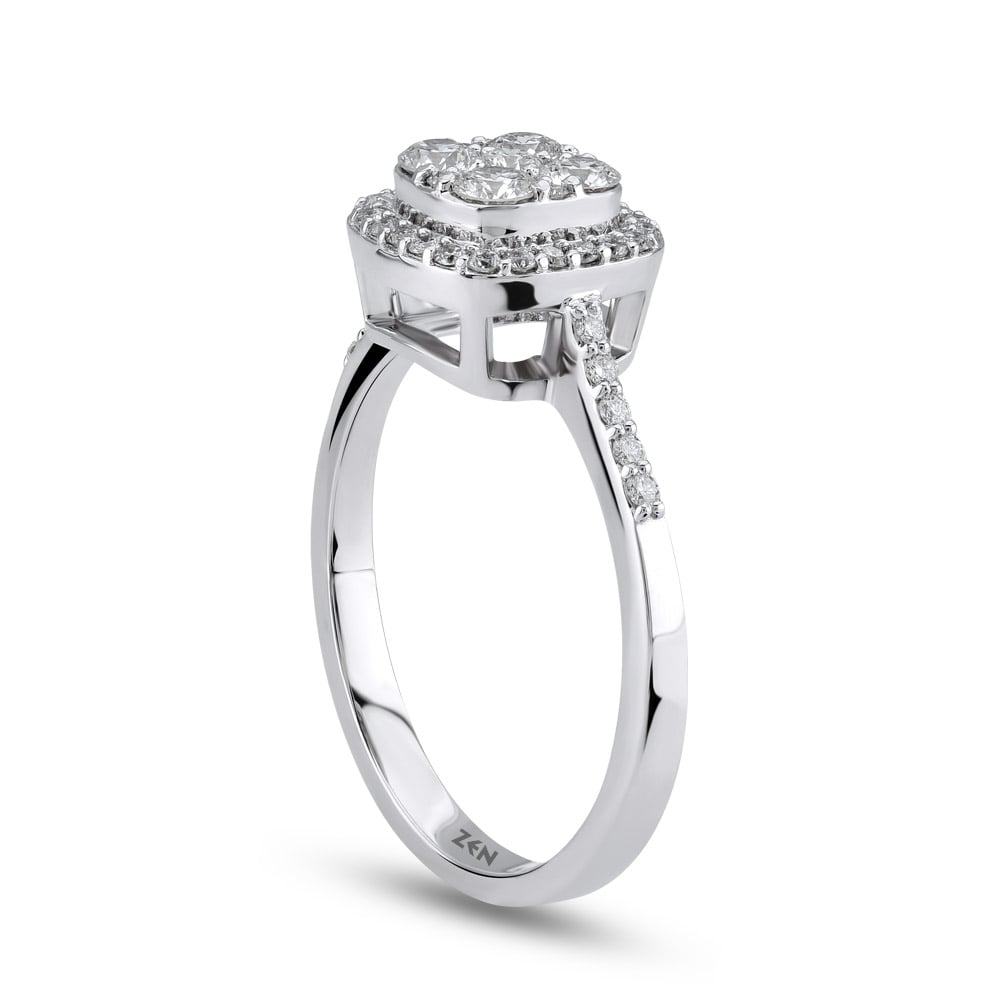 14K white gold design diamond ring