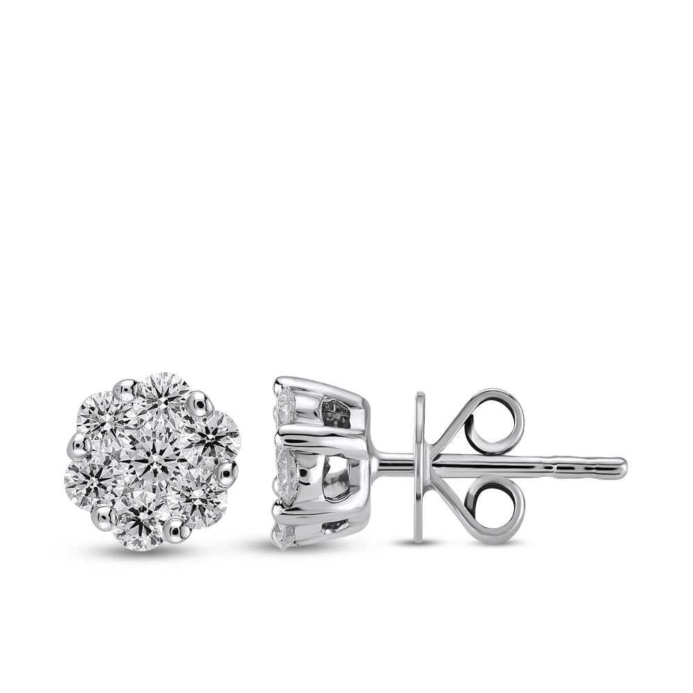 Halo Diamond Stud Earrings