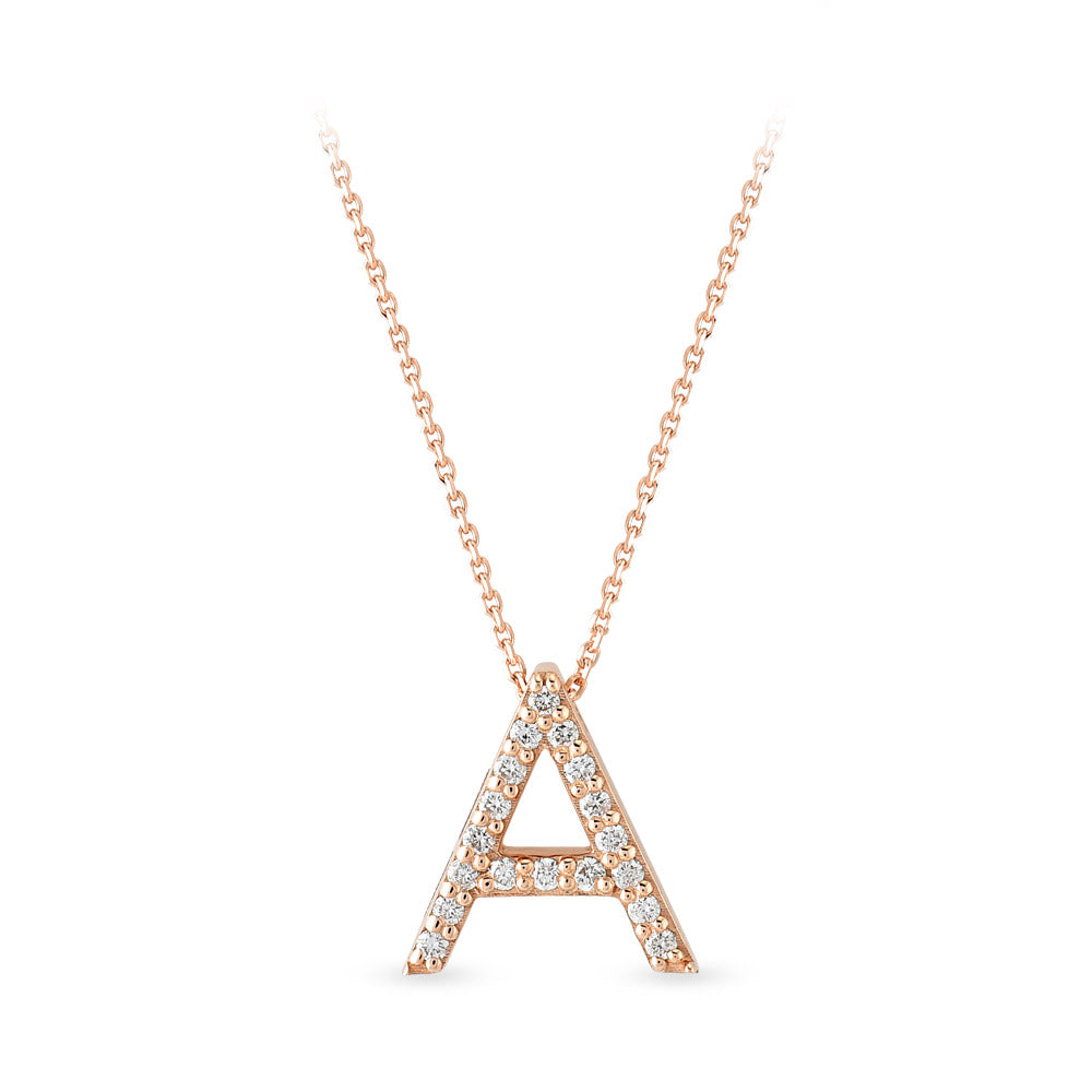 Diamond Initial Necklace A