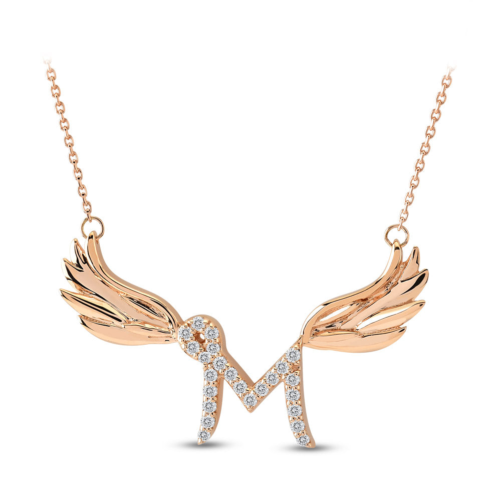 Diamond Initial Necklace M