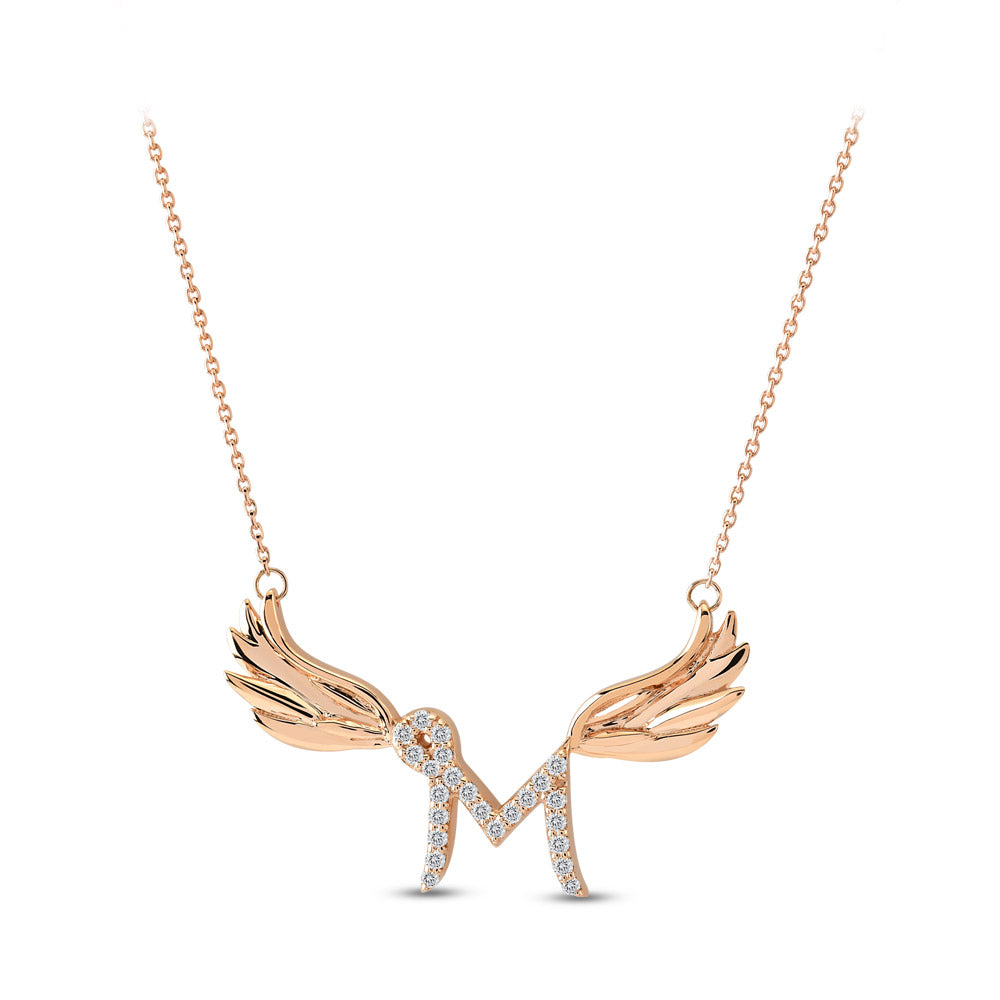 Diamond Initial Necklace M