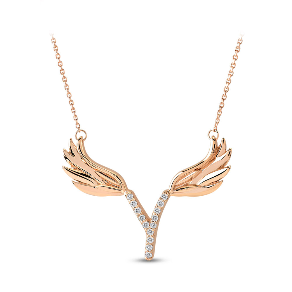 Diamond Initial Necklace Y