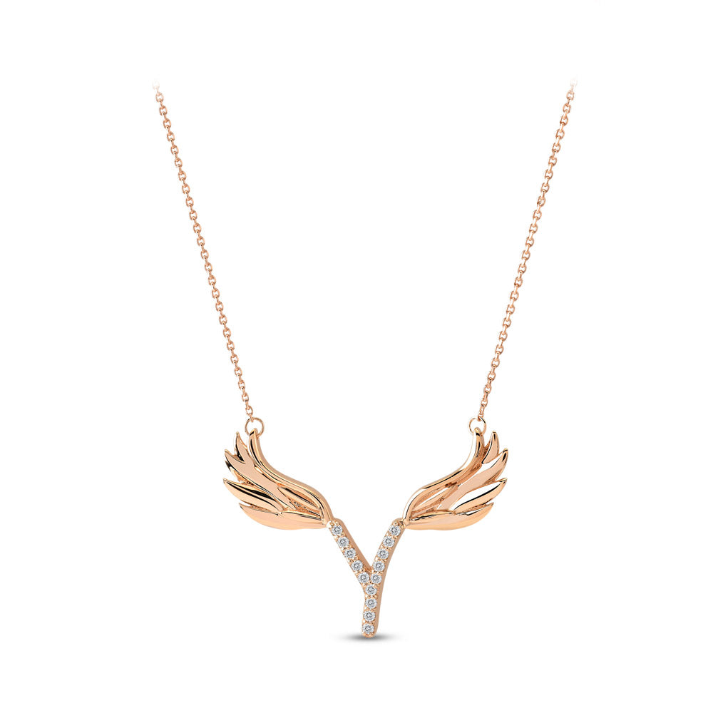 Diamond Initial Necklace Y