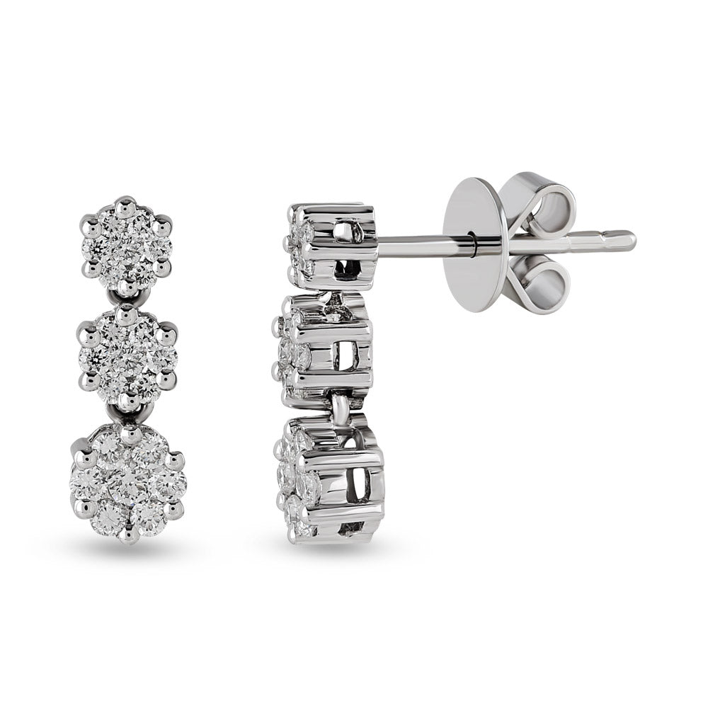 Halo Diamond Stud Earrings
