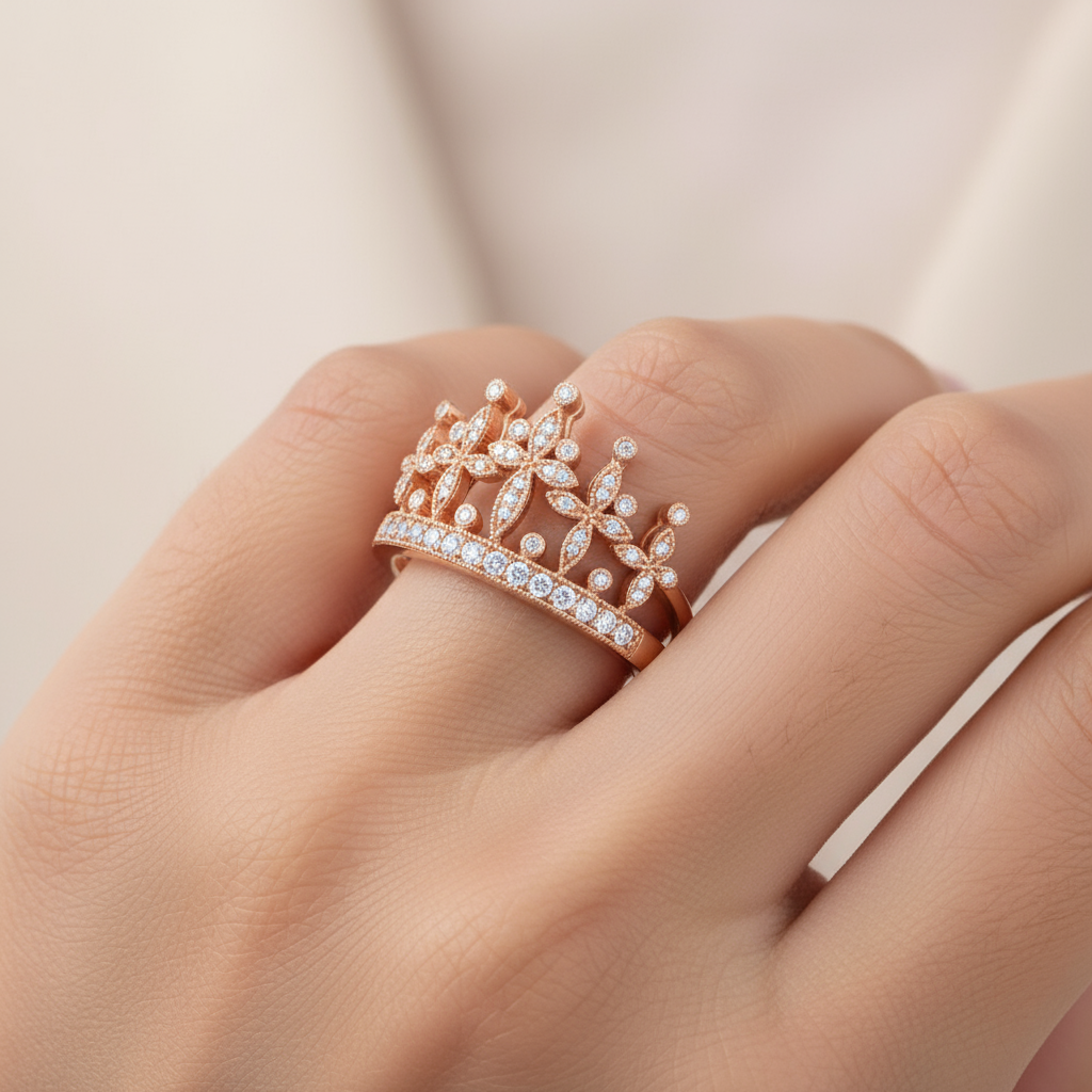 Crown Diamond Ring