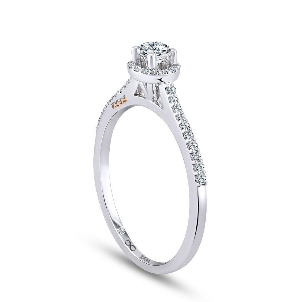 Halo Diamond Engagement Ring