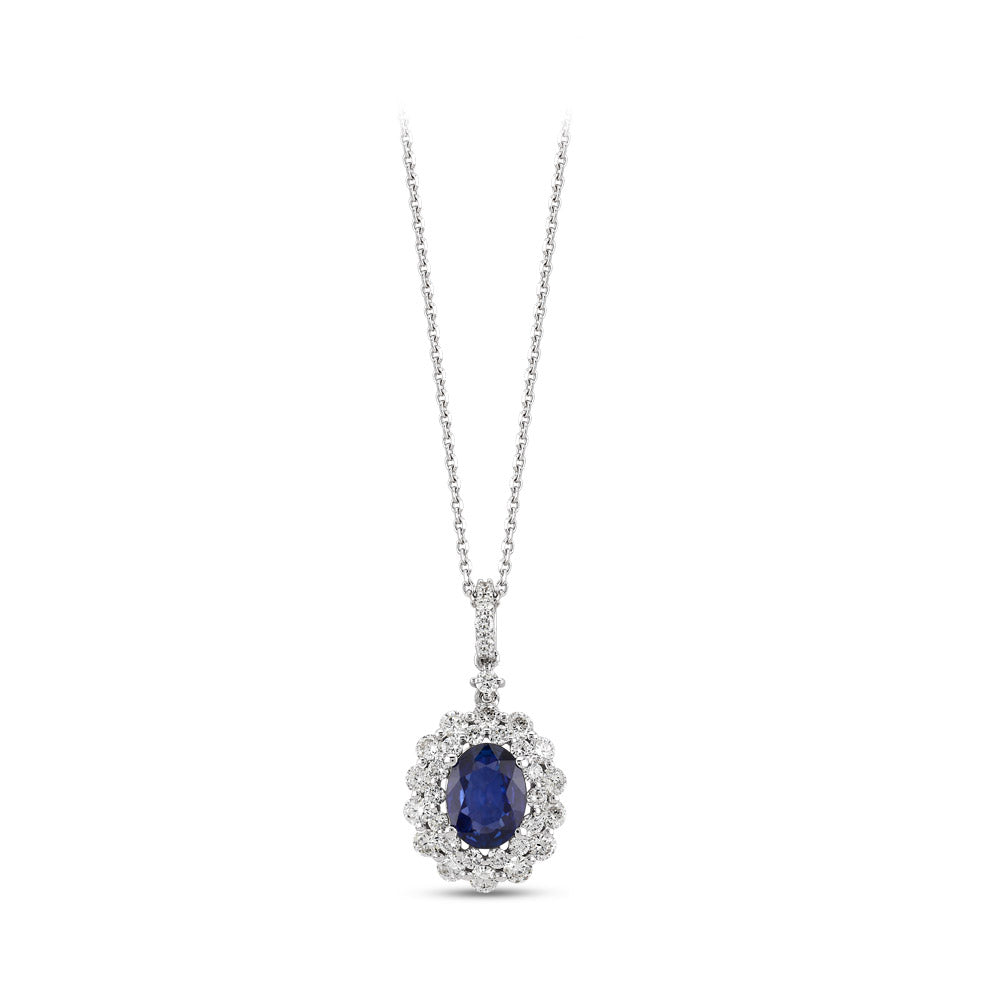 Sapphire Pendant with Chain