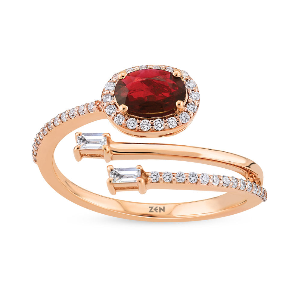 Ruby Baguette Diamond Ring