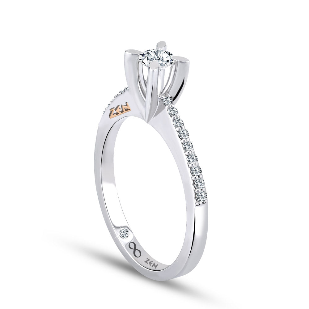 Sidestone Diamond Engagement Ring