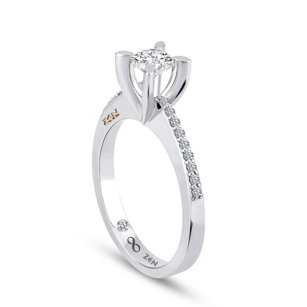 Sidestone Diamond Engagement Ring