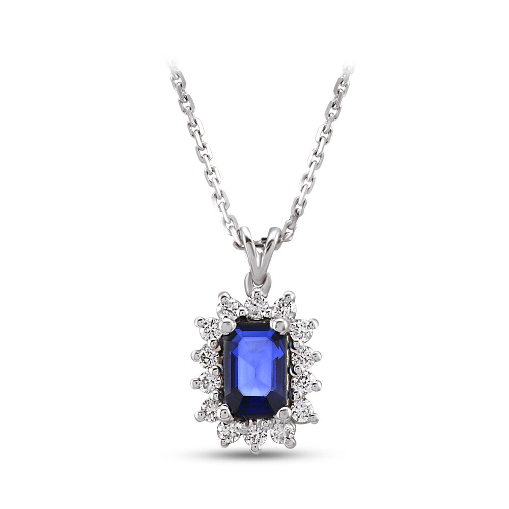 Sapphire Pendant with Chain