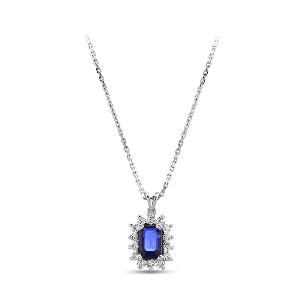 Sapphire Pendant with Chain