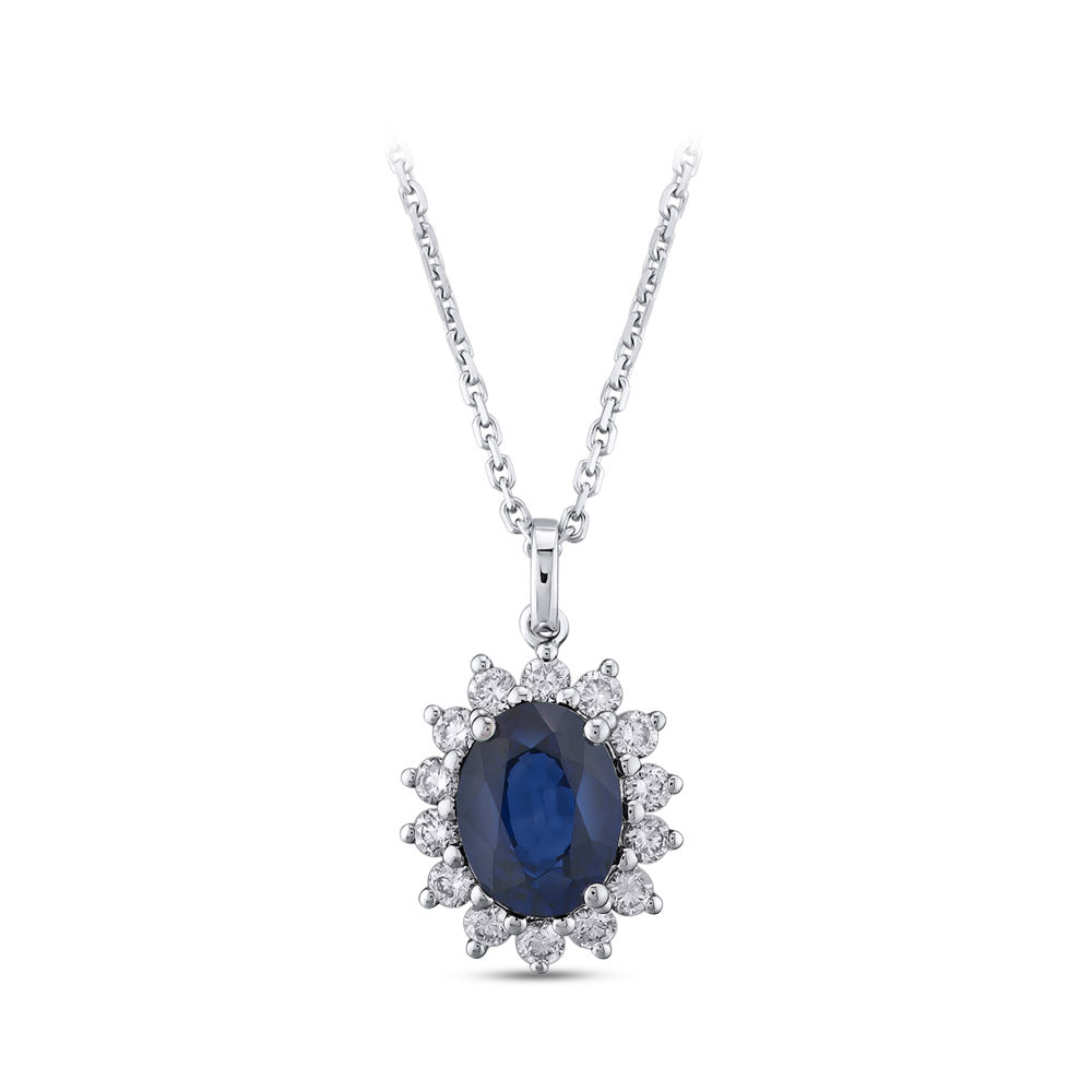 Sapphire Pendant with Chain