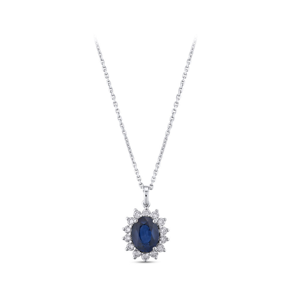 Sapphire Pendant with Chain
