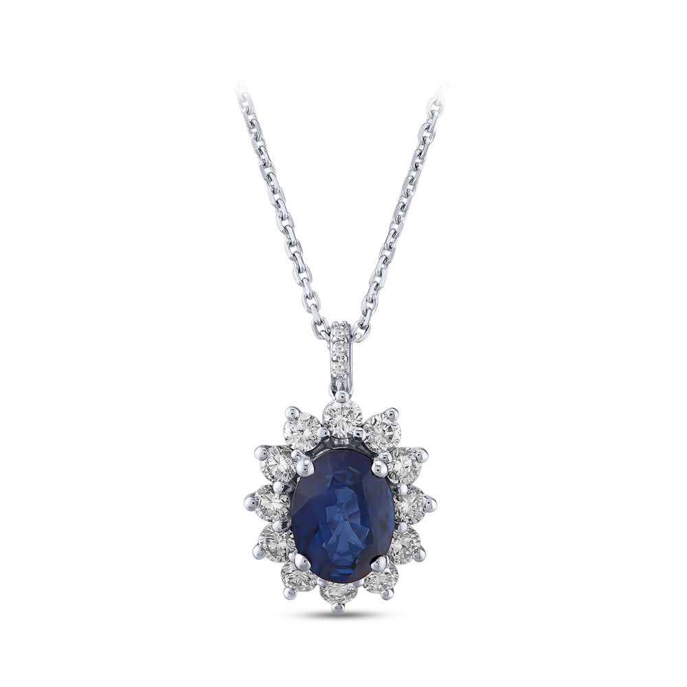 Sapphire Pendant with Chain