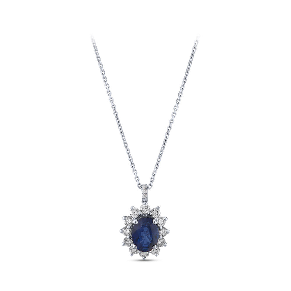 Sapphire Pendant with Chain