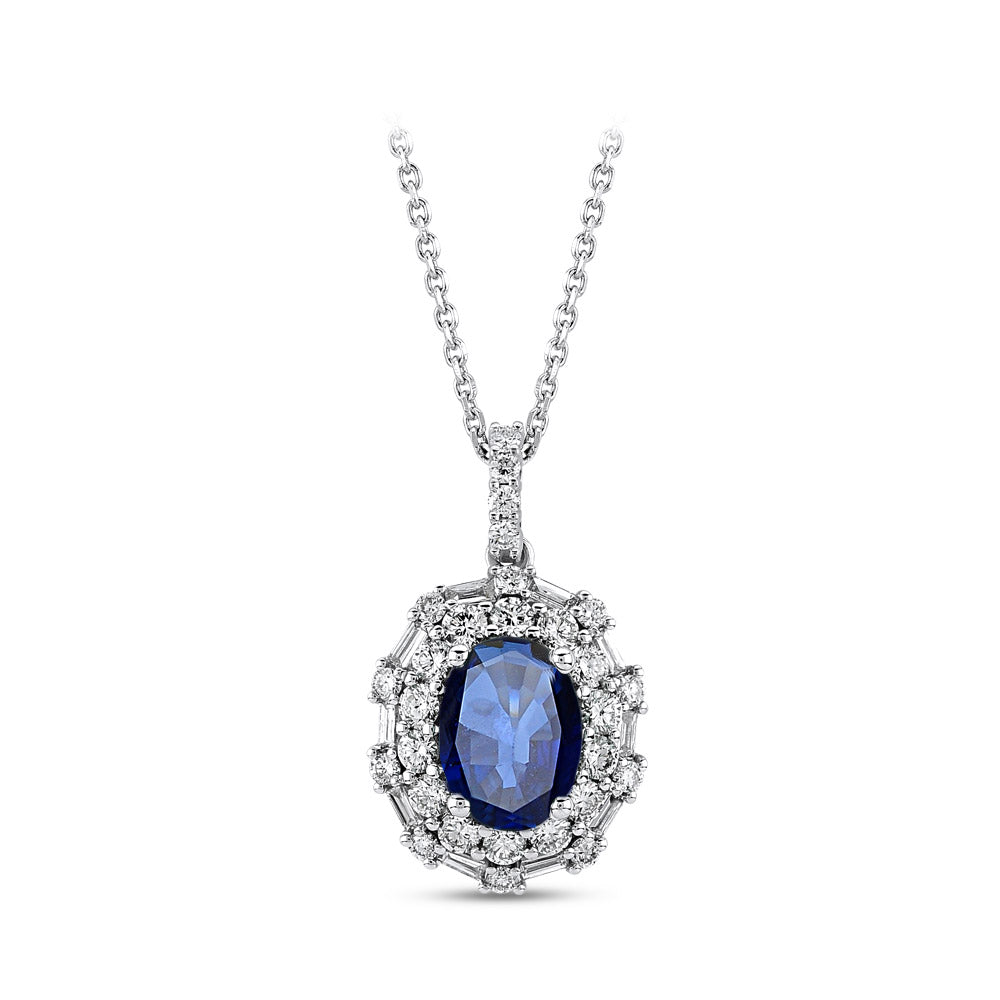 Sapphire Pendant with Chain