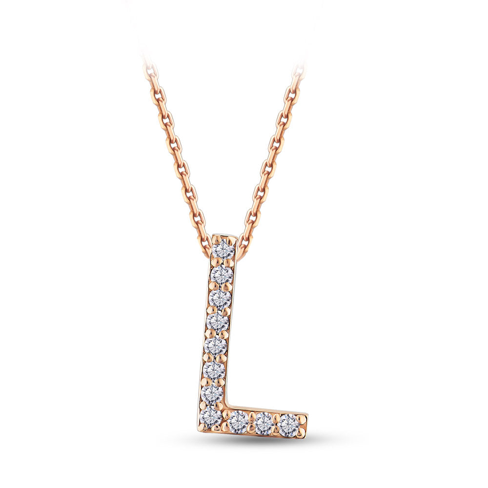 Diamond Initial Necklace L