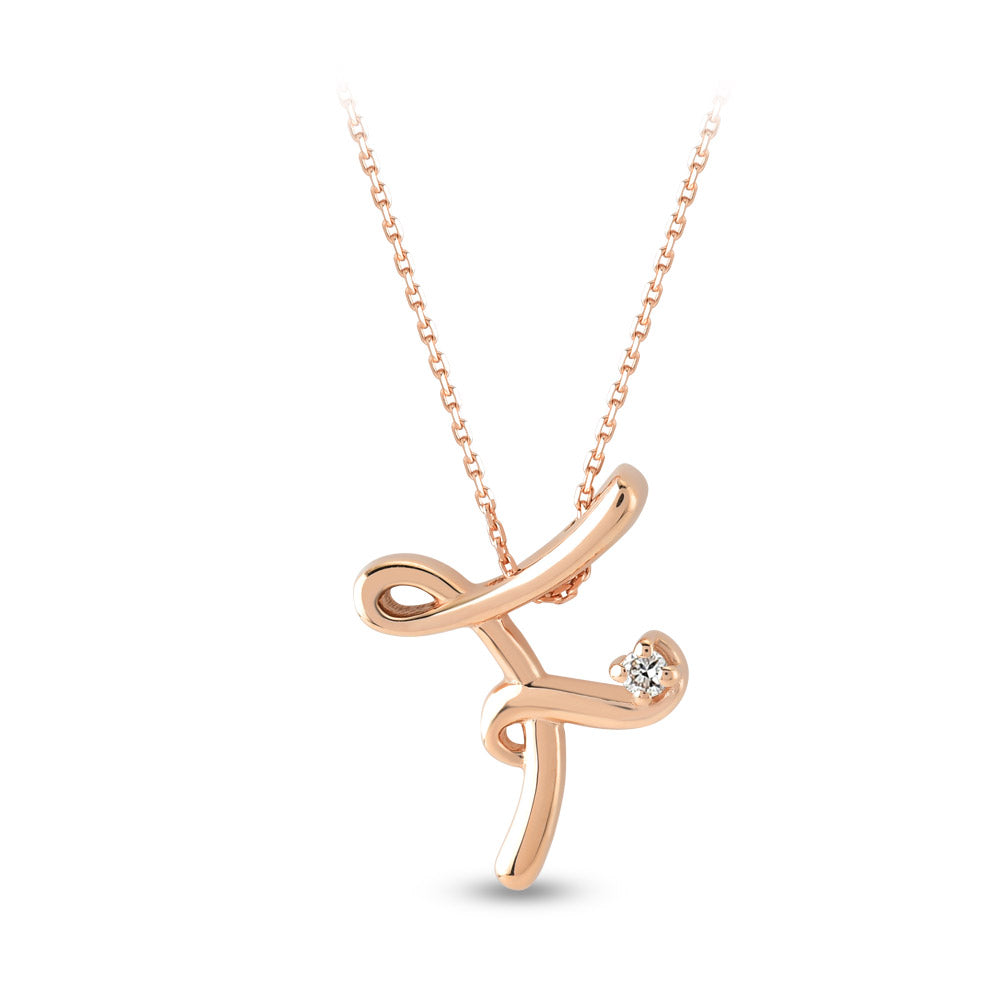 Diamond Initial Necklace F