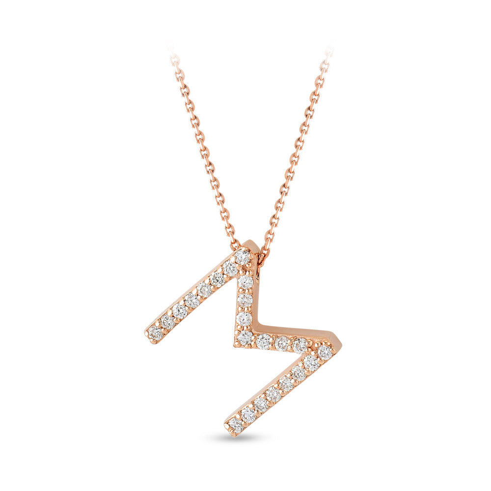 Diamond Initial Necklace M