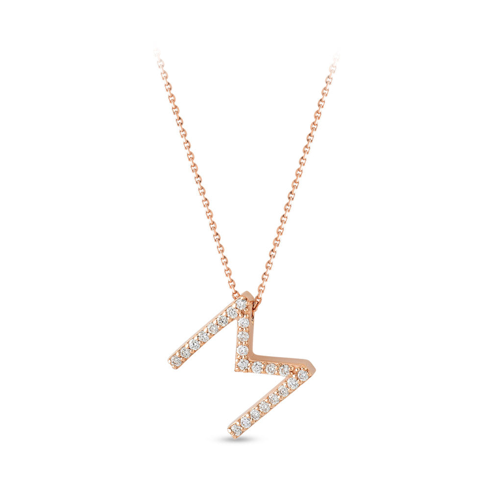 Diamond Initial Necklace M
