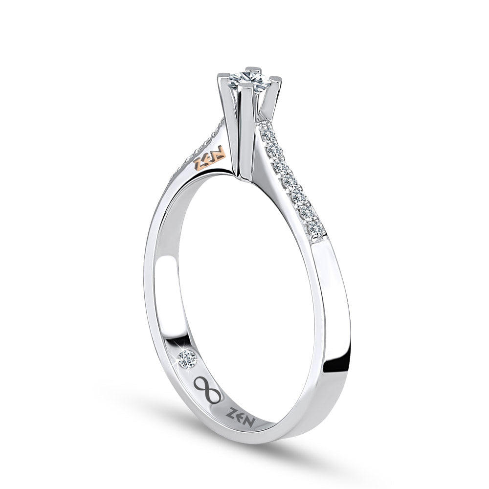Sidestone Diamond Engagement Ring