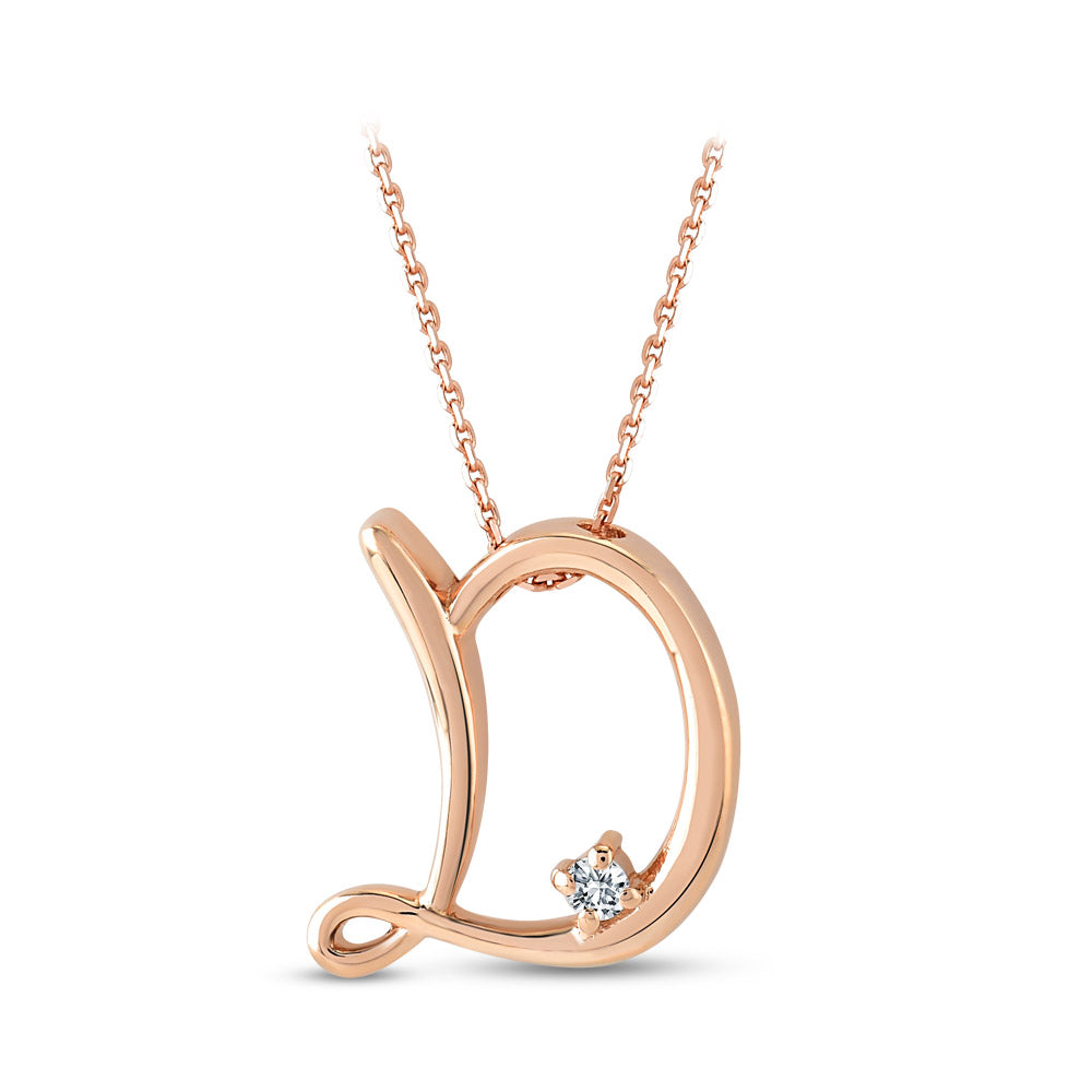 Diamond Initial Necklace D