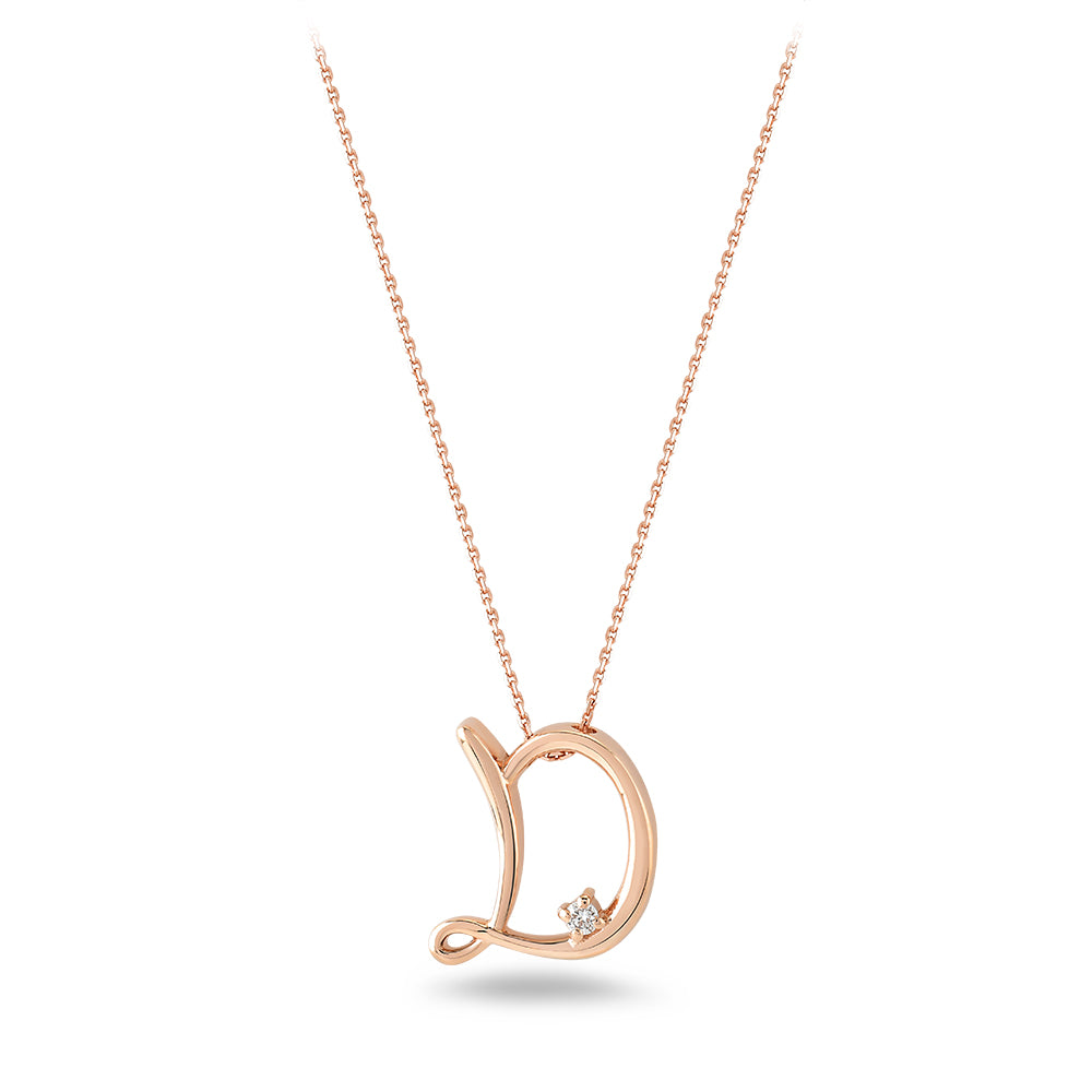 Diamond Initial Necklace D