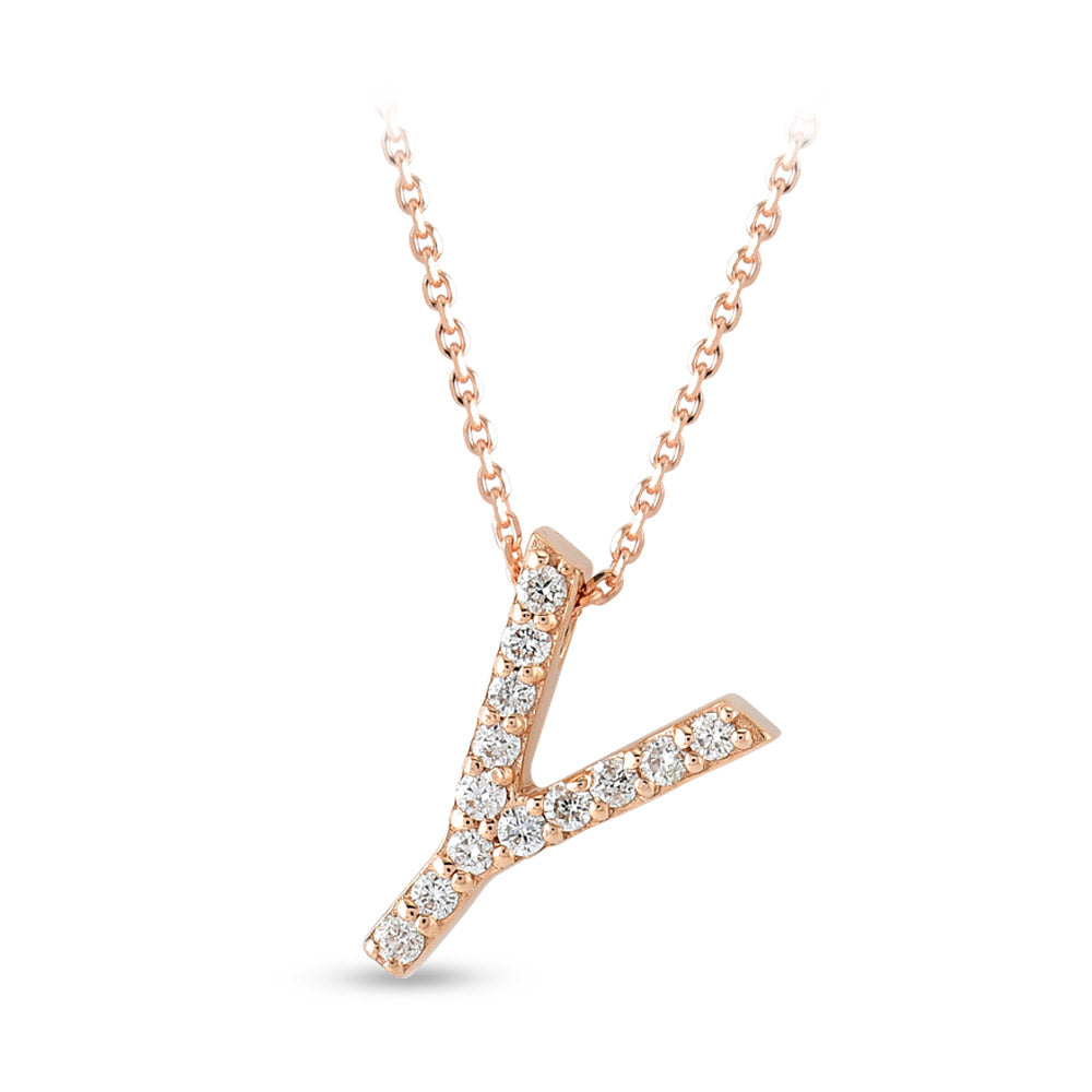 Diamond Initial Necklace Y