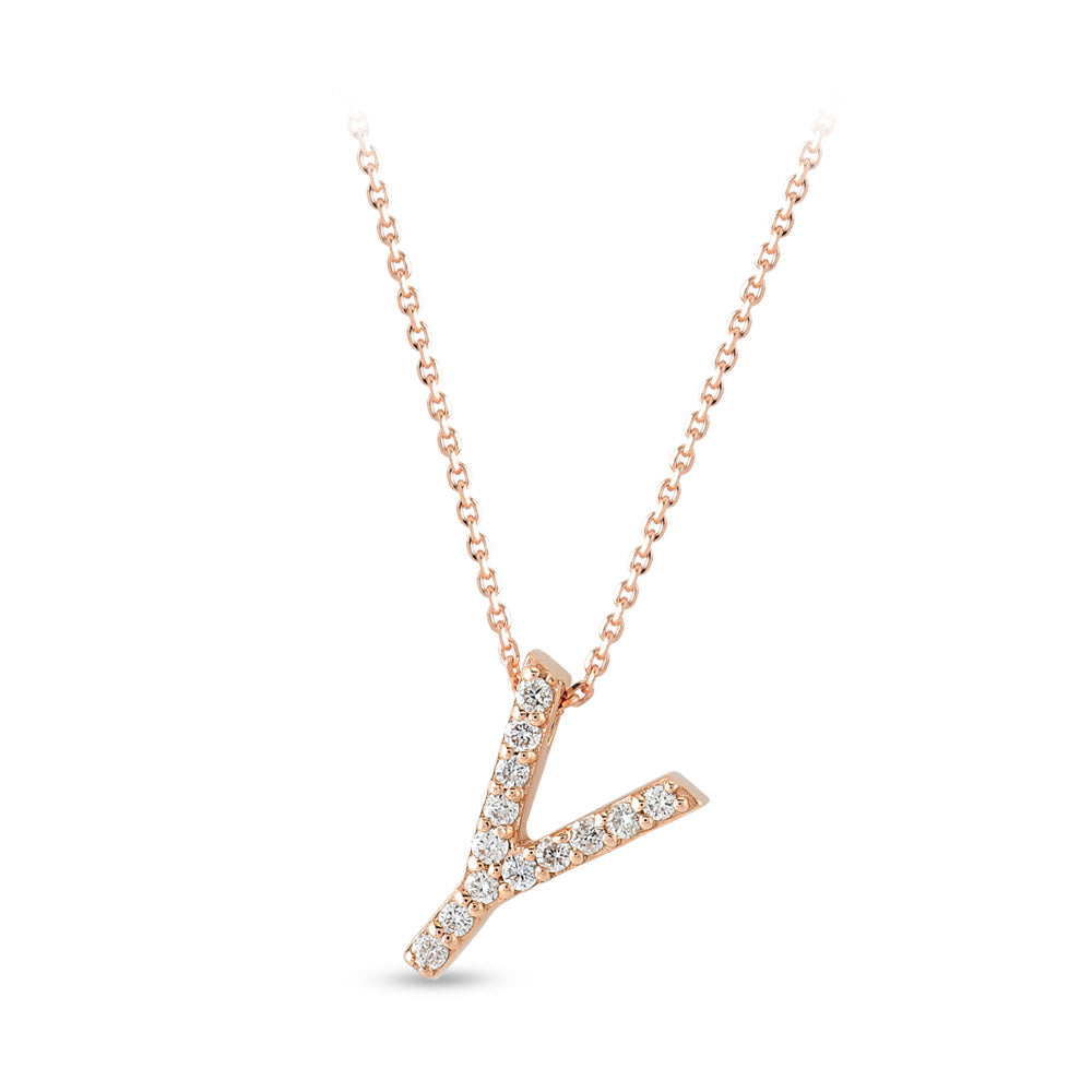 Diamond Initial Necklace Y