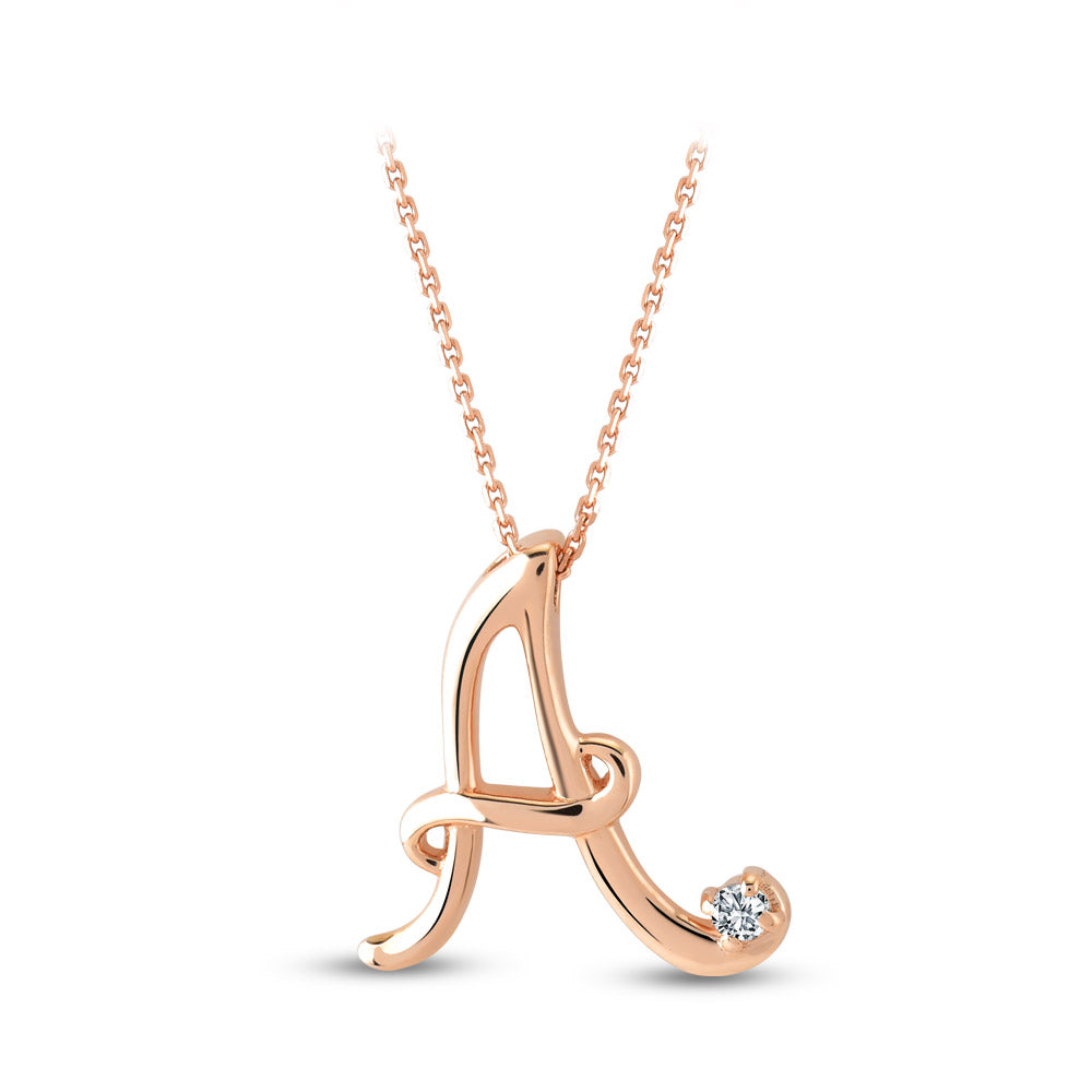 Diamond Initial Necklace A