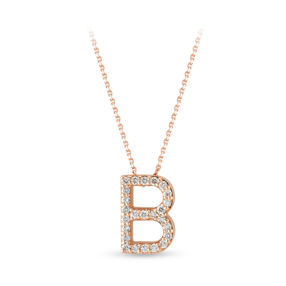 Diamond Initial Necklace B